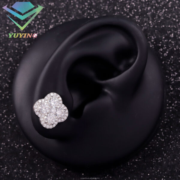 Diamond Clover Earrings - Image 3