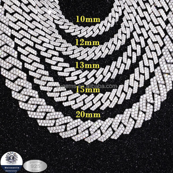 2rows diamond cuban link chain - Image 2