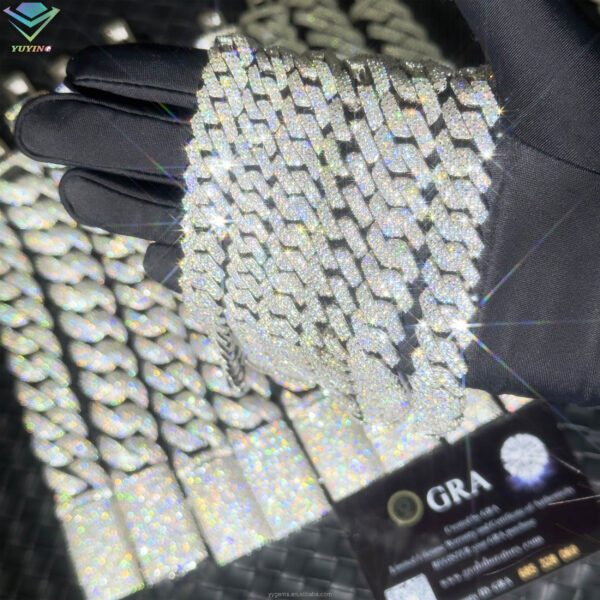 2rows diamond cuban link chain - Image 3