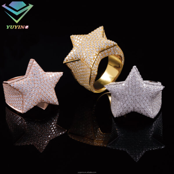Lab Diamond Star Shape Ring - Image 3