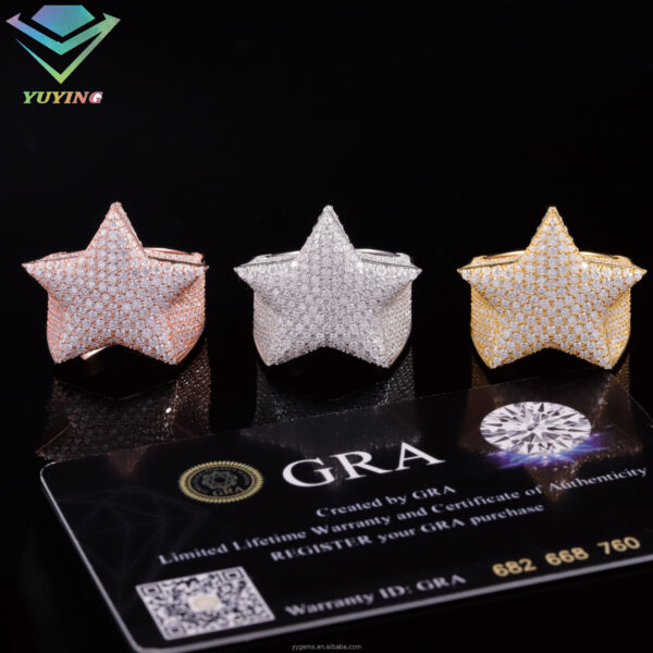 Lab Diamond Star Shape Ring - Image 2